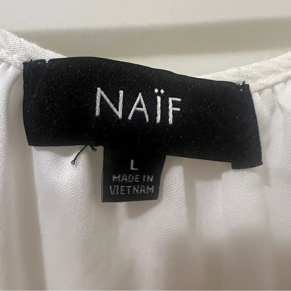 NAIF white Tunic Dress with Lace Sleeves - Picture 3 of 6